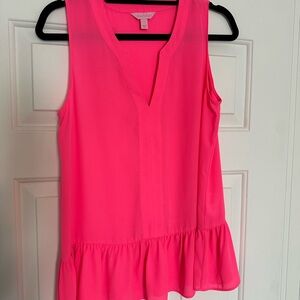 Lilly Pulitzer Pink Peplum Tank Top Sleeveless